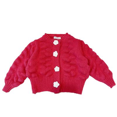 China Plus Size 2021 Fashion High Quality Cute Fabric Kids Knit Cardigans With Wuttons Spring And Autumn Girls Sweaters for sale