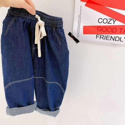 China 2021 new fall breathable boys and girls solid casual jeans for sale