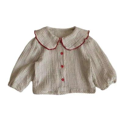 China Small Autumn New Girl Doll Breathable Cute Lapel Shirt Finial Design Narrow Slapped Collar for sale