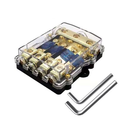 China 50A CSA Rated 2 3 4-Way Fuse Holder Copper Distribution Block for Car Audio Amplifier for sale