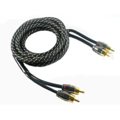 China Silver OFC Copper Cable Double Shielded Car Audio Cable Interconnect with PVC Jacket for sale