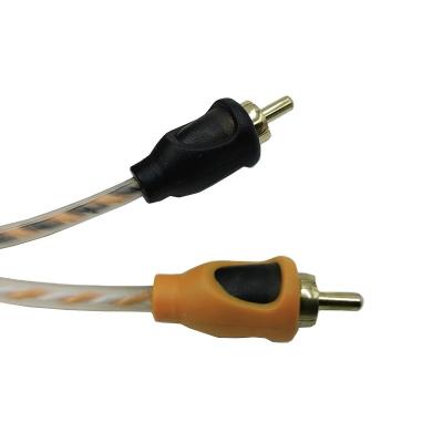 China Orange Insulation Material 5.2 Meter 17 Feet Twisted RCA Cable for Flexible Car Audio for sale