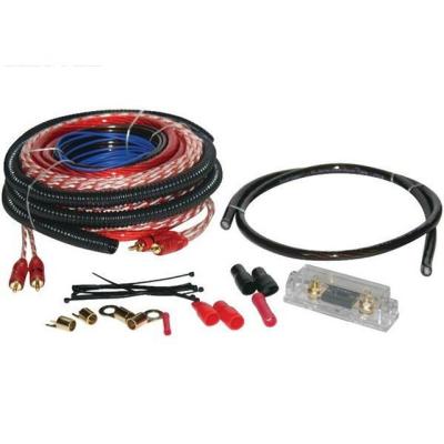 China Male-Male Connection Power Cable 8 GA Car Amp Wiring Kit with Bare Copper Conductor and CCA/OFC Cabl for sale