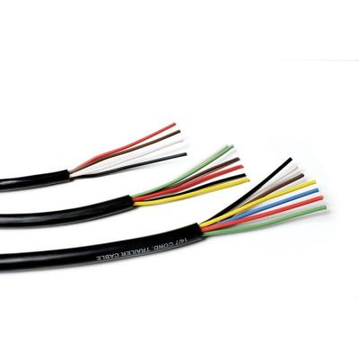 China Industrial 7 Conductor Trailer Cable 10-12-14 AWG GPT Soft PVC Jacket Color Coded Wires for sale