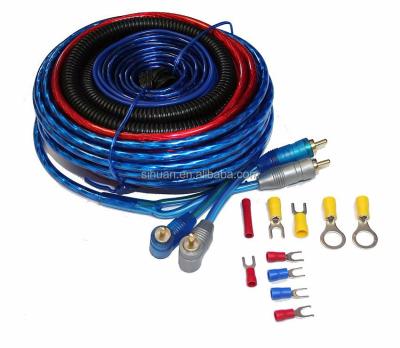 China Gold Connector Color 4/8 Gauge car amplifier wiring kit for sale