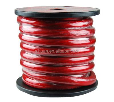 China PVC Jacket Copper Wire 1/0 2 4 6 AWG Gauge Battery Power Wire Cable for Car Audio for sale