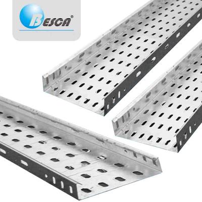 China Steel Besca Q235 Steel Perforated Bowl Cable Tray Size for sale