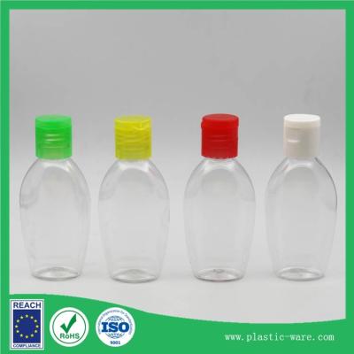 China 50 ml oval flip bottle hand sanitizer packing bottle pet bottles for sale