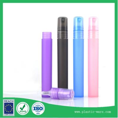 China 10 ml PP plastic perfume spray bottle portable frosted perfume pen cosmetic perfume for sale