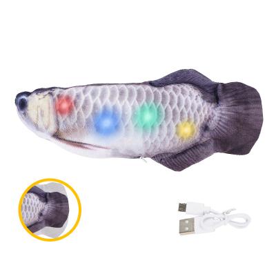 China Moving Toy Pet Toy Electric Dancing Fish Toy 3D USB Plush Toy Molar Bite Resistant Interactive Electronic Soft Chew Moving Fish Toy for sale