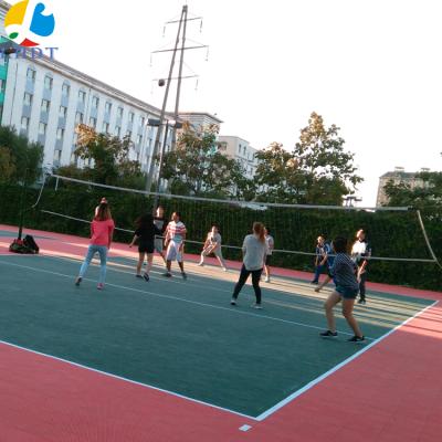 China Eco - Friendly Outdoor Basketball And Volleyball Court Floor Sport Court Tiles Netting for sale