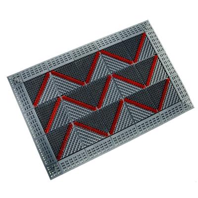 China Modern Popular Anti Slip Three In One Triad Interlocking Mat Door Mat Brush Modular Tiles for sale