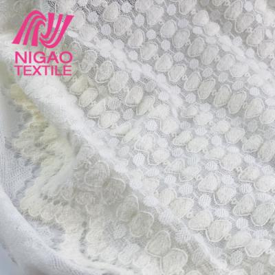 China New Design Comfortable Handfeeling Elastic Tulle Fabric Shrink-Resistant Knitting Hairy Lace Fabric For Garment for sale