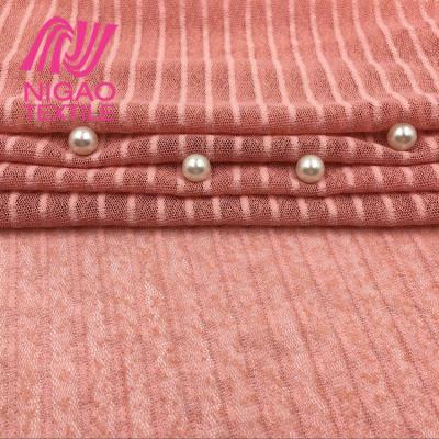 China High Strength Polyester Spandex Mesh Fabric Fashion Vertical Design Fabric High Strength Mesh Fabric For Garment Accessories for sale