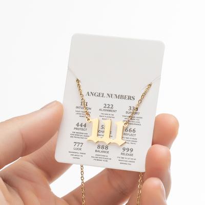 China Vintage TRENDY Fashion Necklace Pendant Stainless Steel Lucky Numbers 111-999 Simple Necklace Gift Necklace for sale