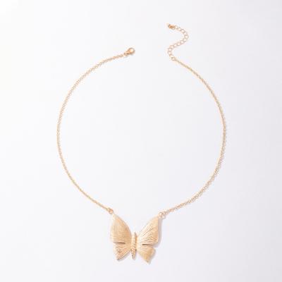 China TRENDY Alloy Butterfly Single Layer Necklace Geometrically Irregular Necklace Beach Party Holiday Dinner Necklace for sale