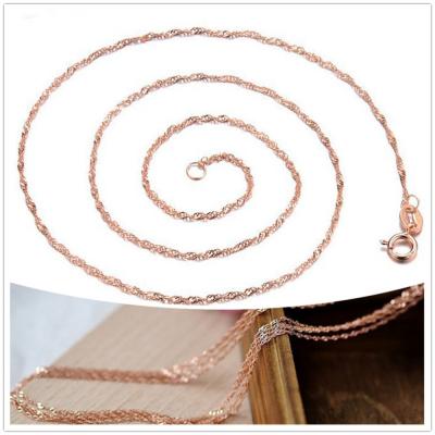 China Free Shipping Cheap 1.2mm Rose Chain Necklace Water Wave Copper Gold Plated Chain Necklace Chains for sale