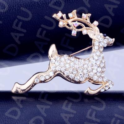 China Free ALLOY Shipping! ! Crystal Brooch Decorative Garment Accessories Rhinestone Deer Brooch Working Pin for sale