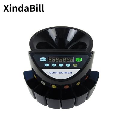 China XD-9002 USD BRL EUR Automatic Count CAD Coin Sorting Counters and Sorters Machines Professional Desktop Automatic Coins Equipment with LED Display for sale