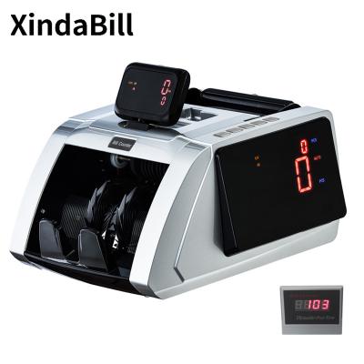 China Money from Supermarket etc. Desktop Bank Counting Machine USD EUR Bank Supermarket Currency Cash Detecting MG UV Bill Counter Detector With Big Display XD-1003 for sale