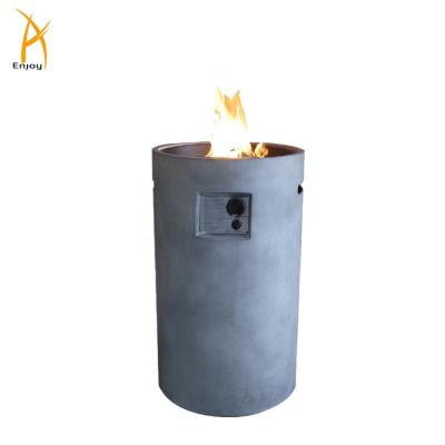 China Stored Outdoor Mine Pillar Garden Gas Round Fire Column Concrete Propane Fire Pit for sale