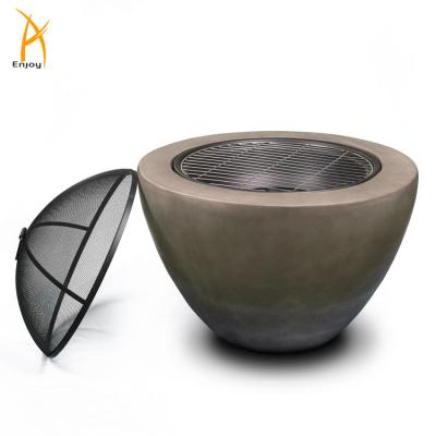 China Stocked Outdoor Garden Fire Pit Bowl 23.6inch MgO Metal Customized ENJOY Garden Color Package for sale