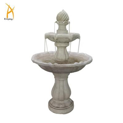 China Art Decor Outdoor 2 Tier Garden Fountain Resin With Battery Pack for sale