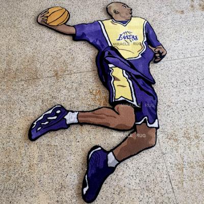 China Custom Logo 3d NBA Blanket Irregular Shape Design Anti-Slip Custom Indoor Blanket Mat Custom Blankets for sale