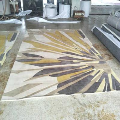 China Anti-slip Modern Design Luxury Home Center Living Room Handmade Wool Blanket for sale