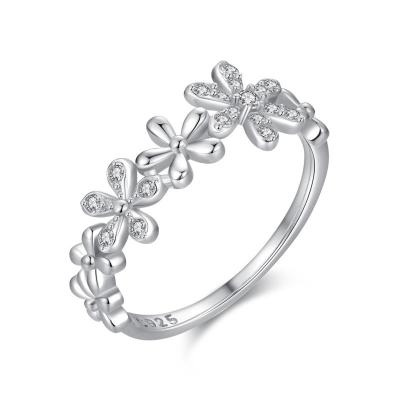 China Vintage 2022 Flower Daisy Ring Women's Zircon 925 Gold Plated 925 Sterling Silver Ring For Women for sale