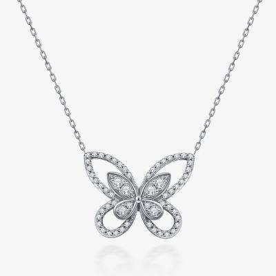 China Newest 2022 Newest Simple Vintage Design 925 Sterling Silver Butterfly Pendant Necklace for sale