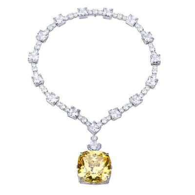 China Vintage Valentines Gift 5A Elegant Luxury Custom Zircon Personalized Pendant Necklace 925 Sterling Silver for sale