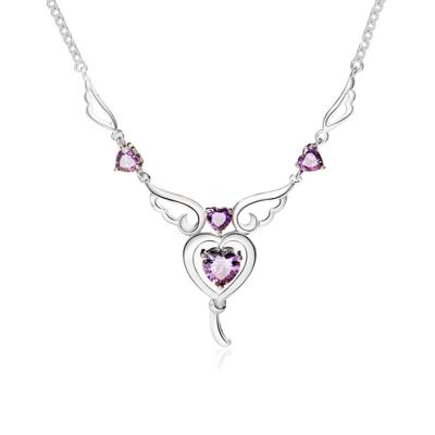 China Vintage INS Hot Sale Brand New Custom 5A Heart Zircon Chain 925 Sterling Silver Necklace for sale