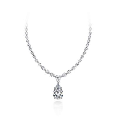 China Custom 925 Charms Silver Moissanite Vintage Chain Pendant Necklace For Women 18k Gold Plated Necklace for sale