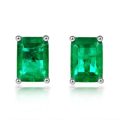 China Wholesale Vintage Earrings 18k Gold Plated Green Green Stud Earring 925 Silver For Women for sale