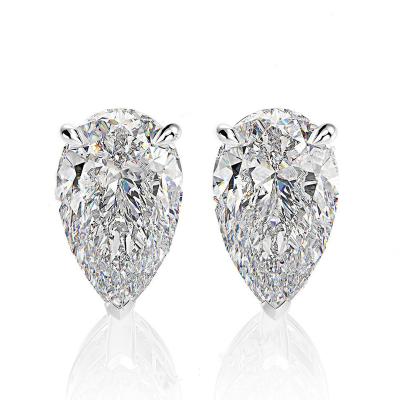 China 2022 Vintage Women Pear 5mm*8mm Zircon Diamond 925 Sterling Silver Stud Earring for sale