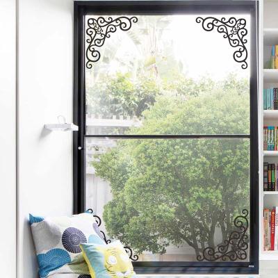 China Recycled And Easy To Use Pure Black Iron Style Removable Home Decoration Wall Sticker For Window Cabinet Door Wall Decal for sale