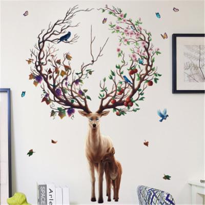 China Deer Sika Wall Decals DIY Removable Living Room Sofa Wall Decor Recycled And Easy To Use Decorative Wall Stickers for sale