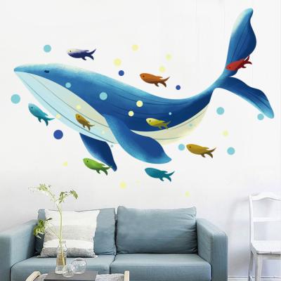 China Cute Cartoon Whale Home Decoration Wall Sticker Repurposed And Easy To Use For Kindergarten Kids Room Decor Wall Decal for sale