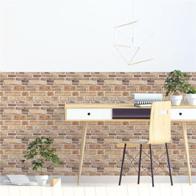 China 3D Brick Wall Vinyl Sticker Self Adhesive Waterproof Self-adhesive Wallpaper PVC Stone Brick Wall Stickers Home Decorative Home Decor for sale