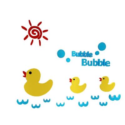 China PVC Duck Crystal Acrylic Wall Sticker Children Cartoon WALL STICKER 3D Stereo Cute Decorative Wall Decal Removable Kids Wall Decals for sale