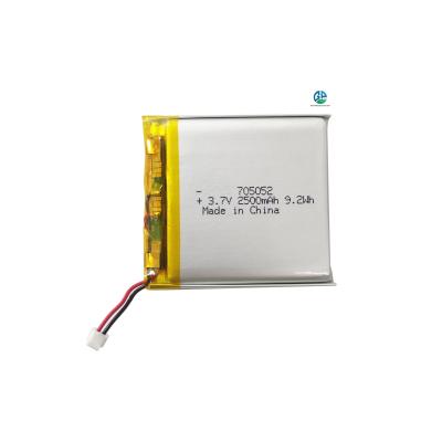 China KC Rechargeable 3.7v Lithium Polymer Battery 705052 2500mAh 9.25Wh Rechargeable Lithium Polymer Battery for sale