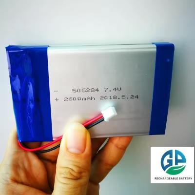 China High Capacity 7.4V Li Polymer Battery 505284 2S1P 2600mah rechargeable li-ion li ion lipo lithium polymer battery for sale