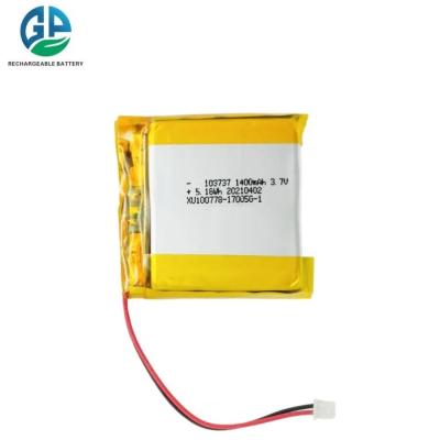 China Batería de alta tasa de descarga 103737 Recargable 3.7V 1400mAh Batería de iones de litio Li-polímero Lipo Batería de litio polímero Pack RoHS en venta