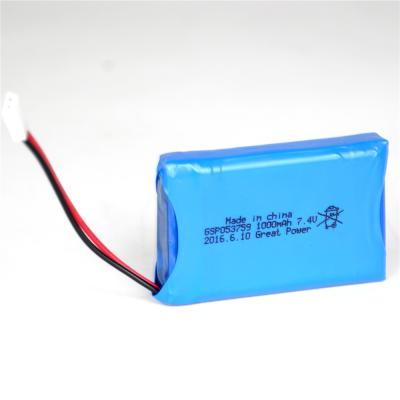 China Lipobatterij 7,4 het Lithiumpolymeer 503759 van V 1000mah Batterijpak Te koop