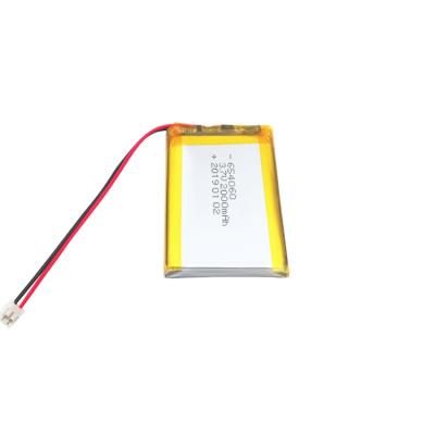 China Li Polymer 654060 GPS Tracker Battery Lithium 3.7 V 2000mah lipo battery for sale