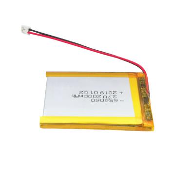 China UN38.3 3,7 V 2000mAh Lipo 654060 Li Polymer Battery Pack zu verkaufen