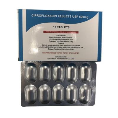 China Ciprofloxaci Tabelt 250mg 500mg White To Slightly Yellow for sale