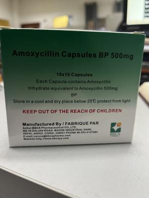 China Amoxycilline capsule 500 mg voor de bestrijding van bacteriële ziekten Te koop