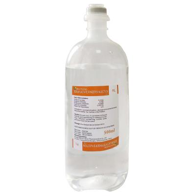 China Sodium Lactate Ringer Injection Colorless 500ML Plastic Bottle  colorless and clean liquid for sale